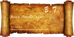 Bocz Terézia névjegykártya